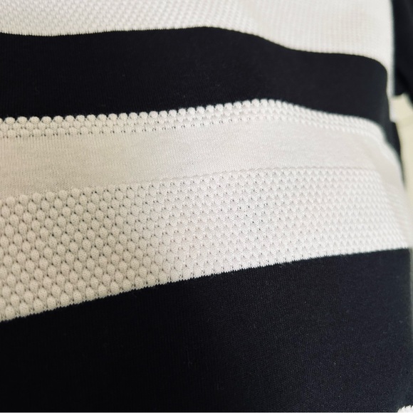 Apt. 9 Black and White Stripe Polo Shirt Men’s Medium - Picture 6 of 8